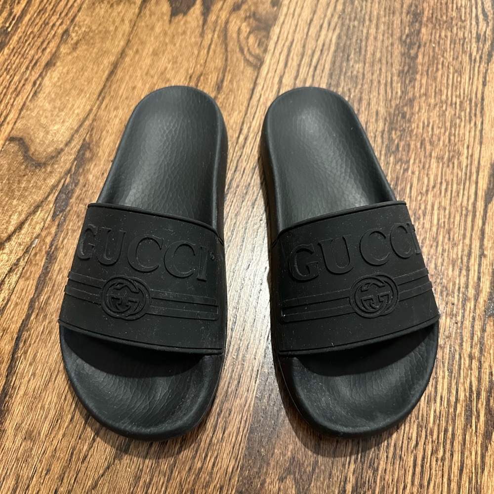 Gucci Black Logo Slide Sandals